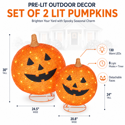 Halloway™ Light-Up Pumpkin Set
