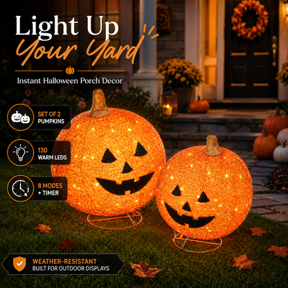 Halloway™ Light-Up Pumpkin Set